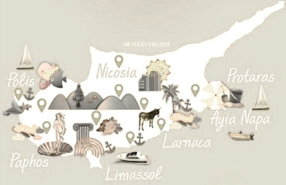 mapa de nuestra ruta por Chipre en coche