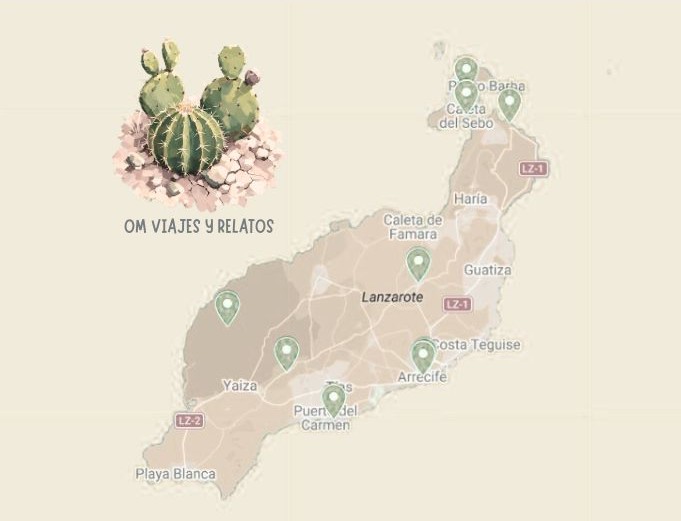 mapa de Lanzarote sin coche
