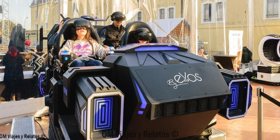 Atracción de realidad virtual durante una visita a Carcassonne