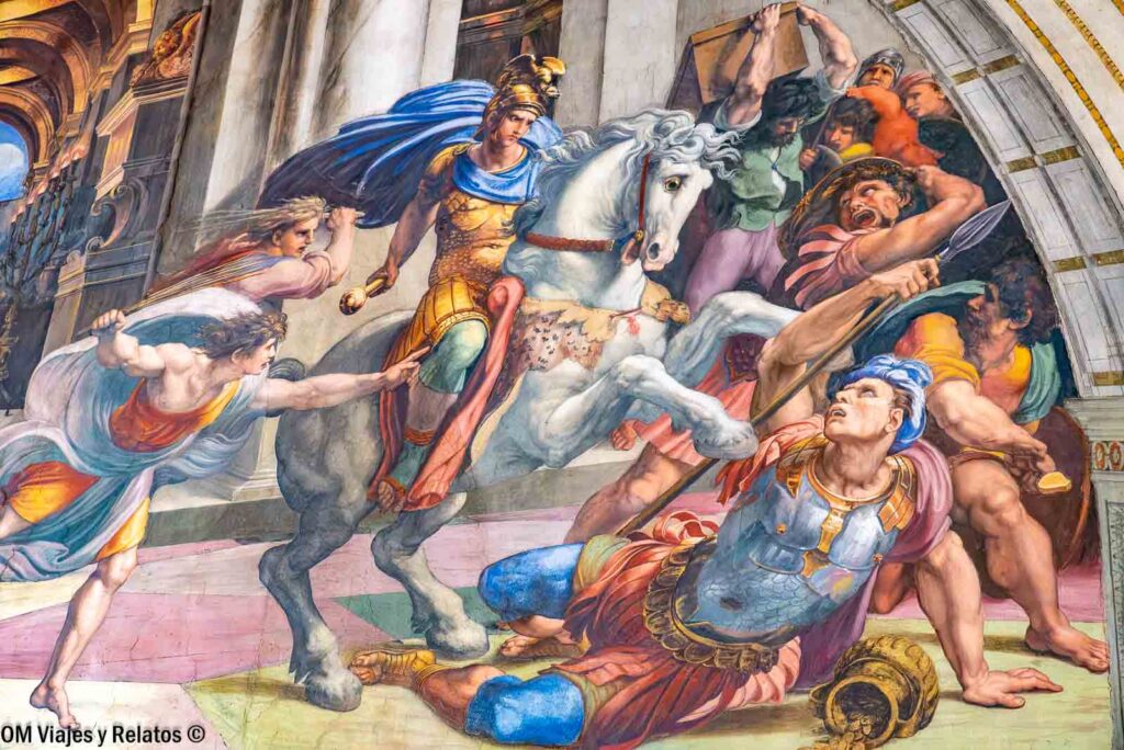 Fresco de Rafael que representa la expulsión de Heliodoro del templo, en las Estancias de Rafael de los Museos Vaticanos