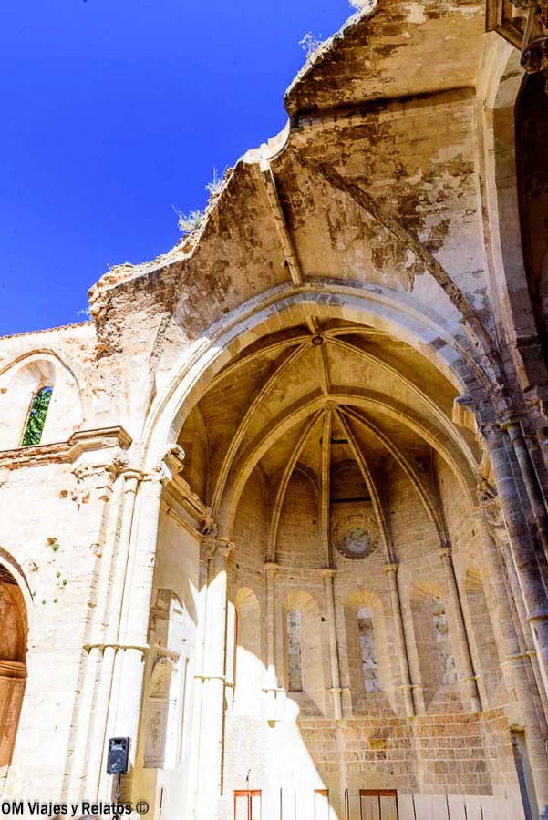 Ruinas de la iglesia abacial del Monasterio de Piedra, con bóvedas góticas y parte de su antigua cubierta desaparecida